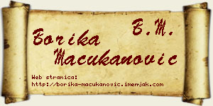 Borika Mačukanović vizit kartica
